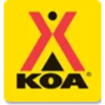 KOA Camping logo displaying verified promo codes and coupons